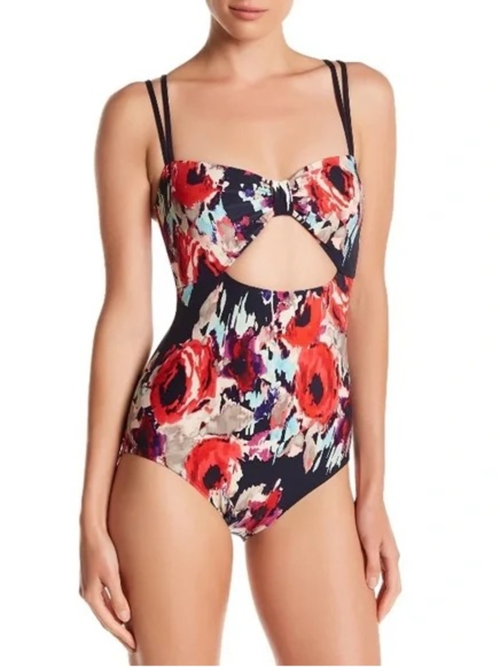 Kate Spade Blue Colombe D'or Floral One Piece Swimsuit